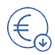 icono de moneda con una flecha hacia abajo